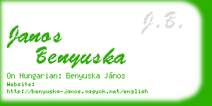 janos benyuska business card